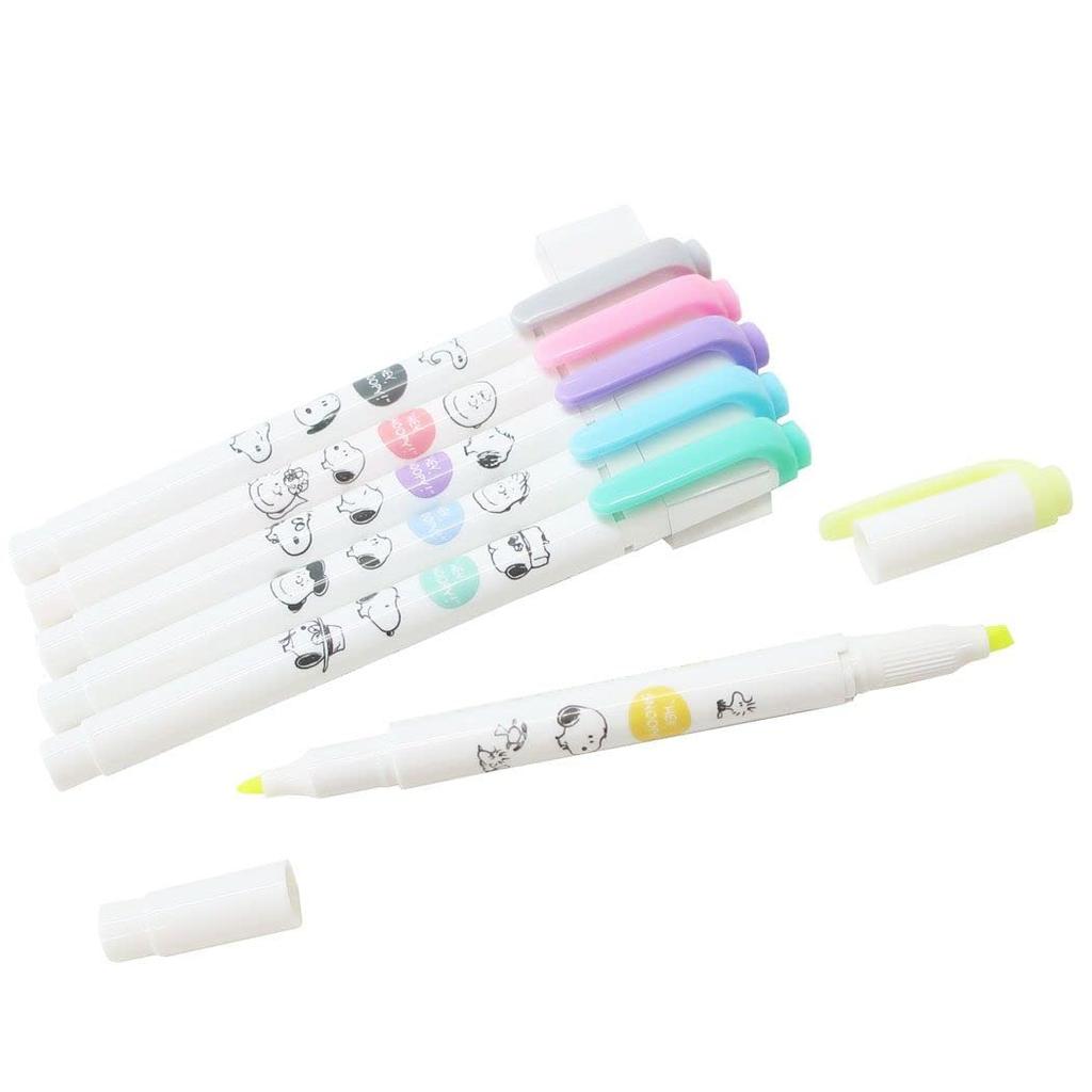 Kamio Japan ZEBRA Mildliner set 6-color (301796 Snoopy)