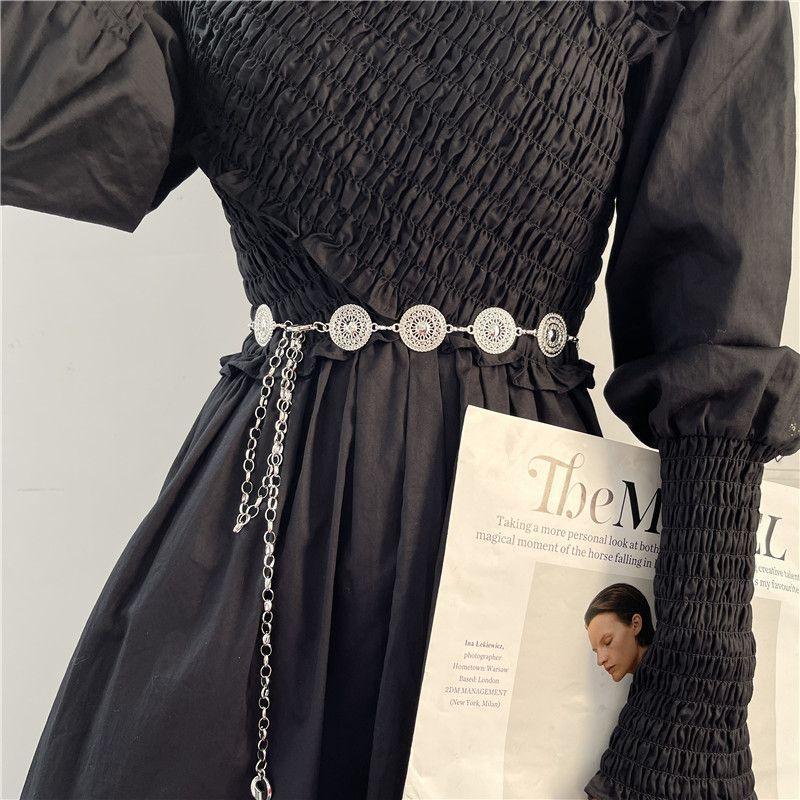 Metal Luxe Vintage Waist Chain For Women With Beautiful Decorative Elements And Stylish Colors