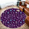 1pc Snowflake Purple Round Chair Mat Area Rug - Non-Slip, Floor Mat for Office, Bedroom, and Indoor Decor -1002248