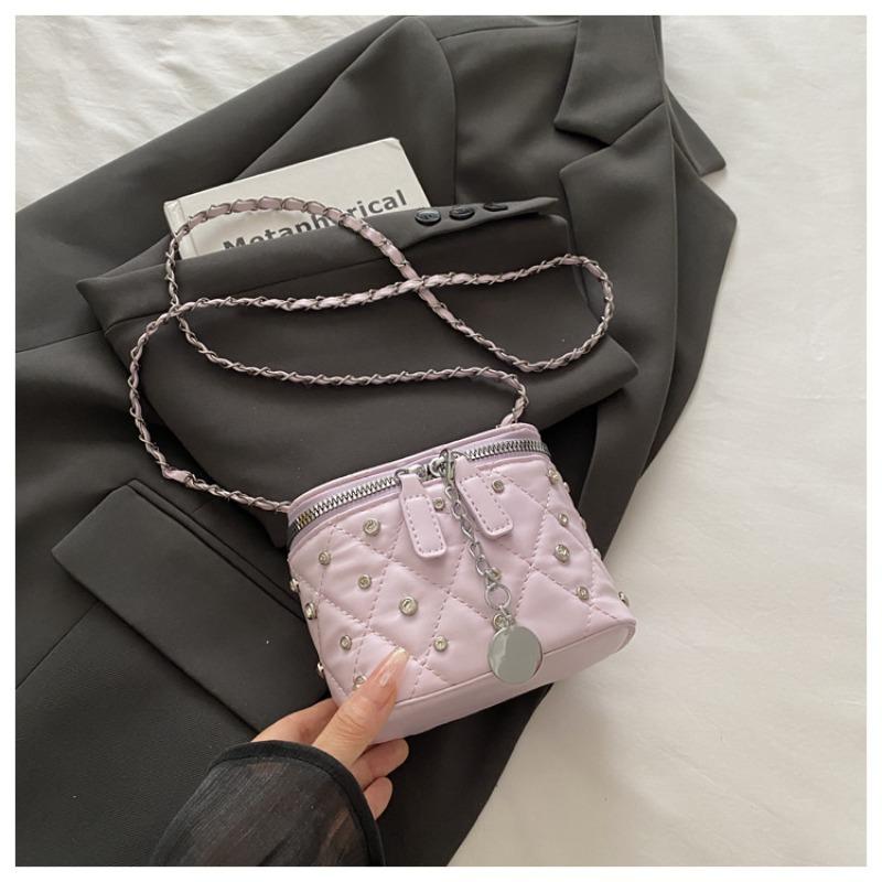 Bag Women's New Fashion Box Bag Rhombus Chain Bag One Shoulder Crossbody Small Square Bag