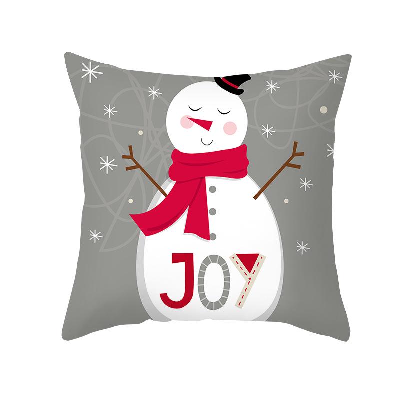 Nordic Christmas Pillow Cover Cartoon Elk Sofa Cushion Cover Peach Skin Pillow Cover