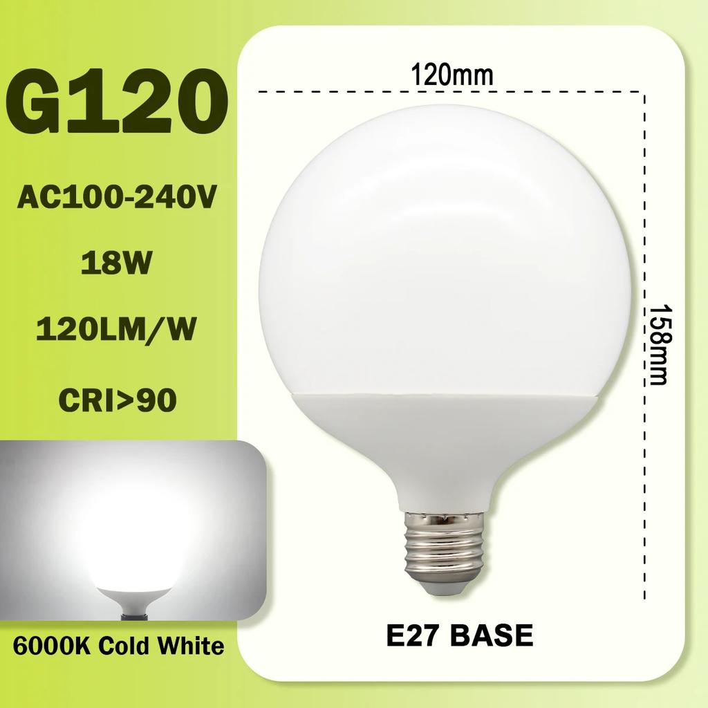1-6PCS LED Bulb E27 10W 15W 18W AC 220V 127V G80 G95 G120 Energy Saving Global Light Lampada Ampoule Led Lamp Vanity Light Bulbs