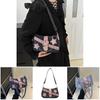 2024 Women's Spring Korean Style Armpit Bag Street Chic Denim Shoulder Bag Casual Small Square Bag Trendy Chain Bag Black