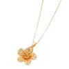Chic Textured Floral Pendant Necklace Premium Alloy Construction Lightweight Design Perfect for Layering