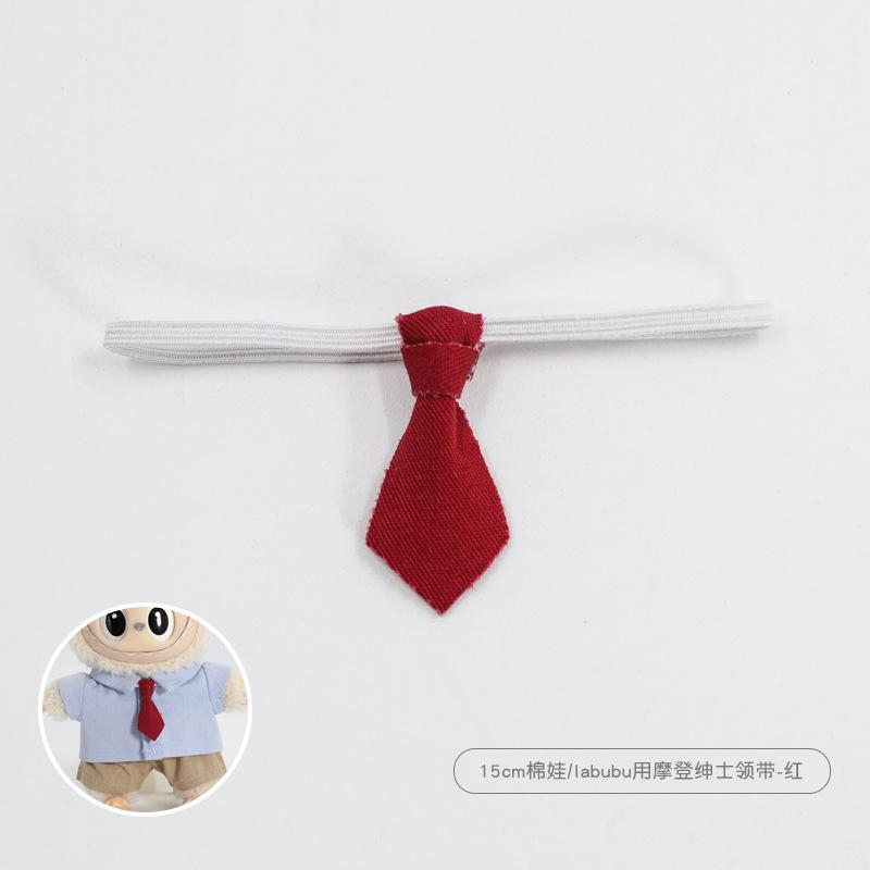 20cm Doll Clothes 17cm Labubu Clothes Shirt Tie and Trousers Set Mini Plush Doll'S Outfit Clothing Dolls Accessories