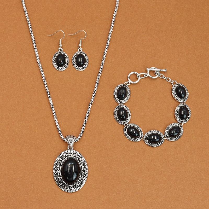 

Богемный винтажный стиль, бирюзовое ожерелье, круглое ожерелье с бриллиантами, браслет, серьги, комплект ювелирных изделий