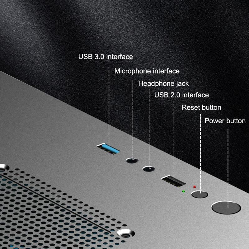 Mini Gaming Computer Case M-Atx Itx Seaview Room 270°Full View Without Column Desktop Chassis Support 240 Water Cooler Pc Case