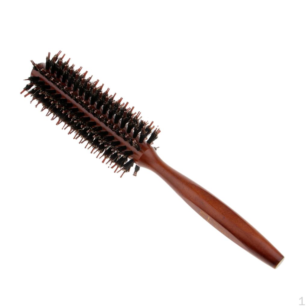 

Круглая щетка для волос, антистатическая щетка с дикой щетиной из , прямая