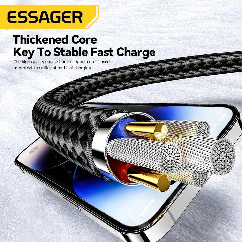 Essager USB Type C Cable for IPhone14 13 12 Pro Max PD 29W Fast Charging Wire Cord for IPad Charger Cable Digital Display Cable