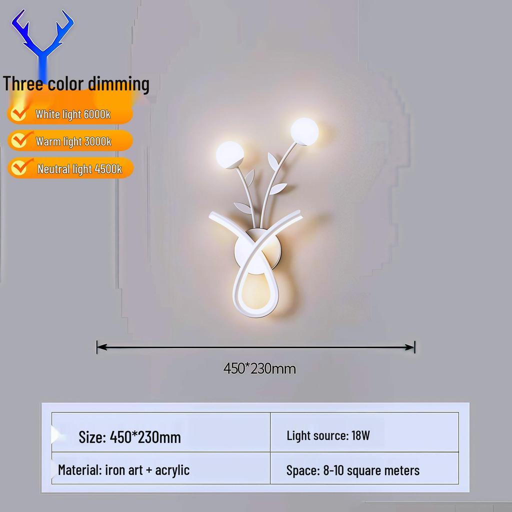 Kreative LED-Wandleuchte für den Innenbereich mit Fernbedienung - Stufenloses Dimmen für Schlafzimmer, Wohnzimmer, Flur, Balkon oder Treppenhaus
