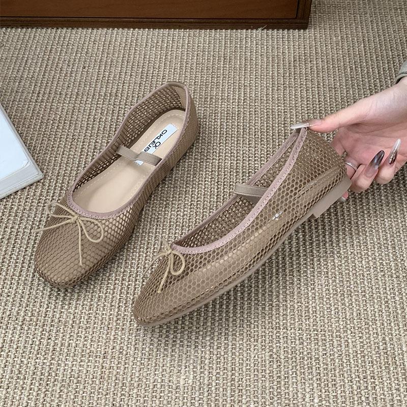 Mode Mode Mesh Atmungsaktiv Damen Mary Janes Ballerinas Schuhe Lässig Damen Flachschuhe Schlupschuhe