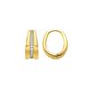 Earrings - LUXENTER - Bardi - 18k Gold Plated - White Zircon - 18 X 8.6 Mm