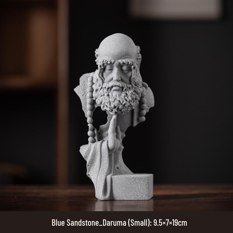 Zen-Style Xian Porcelain Buddha Ornament: Creative Desktop and Tea Room Bonsai Decoration.