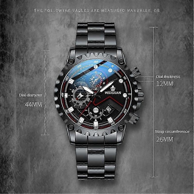 Men Watch, Classic Stainless Steel Quartz Luminous Luxury Wristwatch Waterproof