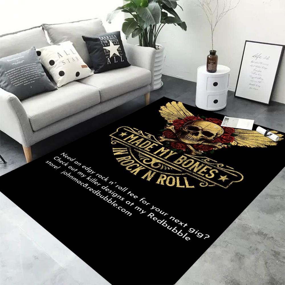 Terrifying Skull Rose Carpet for Bedroom Floor Mat Decor Living Room Carpet Bathroom Anti-slip Rugs Sofa Mat Area Rug Gift