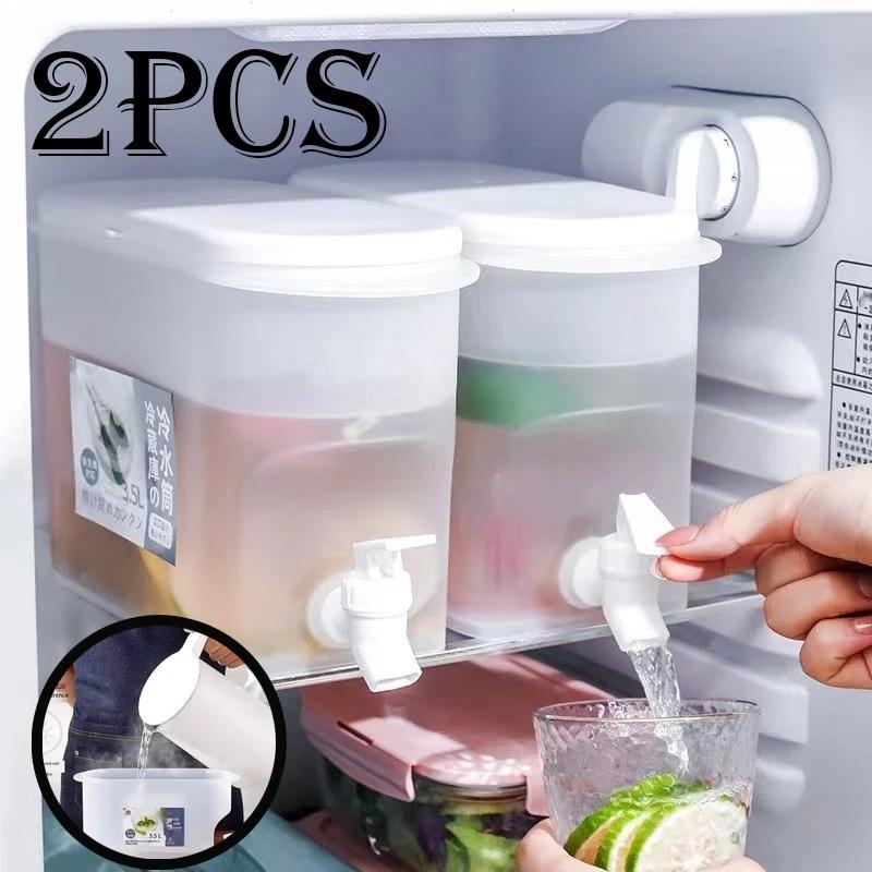 Household Beverage Barrel Large Capacity Cold Water Pitcher Refrigerator Cold Kettle with Water Faucet Fruitbucket Cold Brewpot