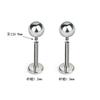 F136 Titanium Labret Stud Internally Threaded Ball Flatback Earring Cartilage Nose Barbell Piercing Jewelry M0.9 Thread