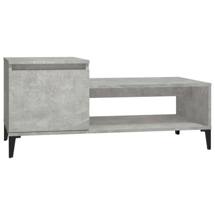 821136 vidaXL Coffee Table Concrete Grey 100x50x45 Cm Engineered Wood