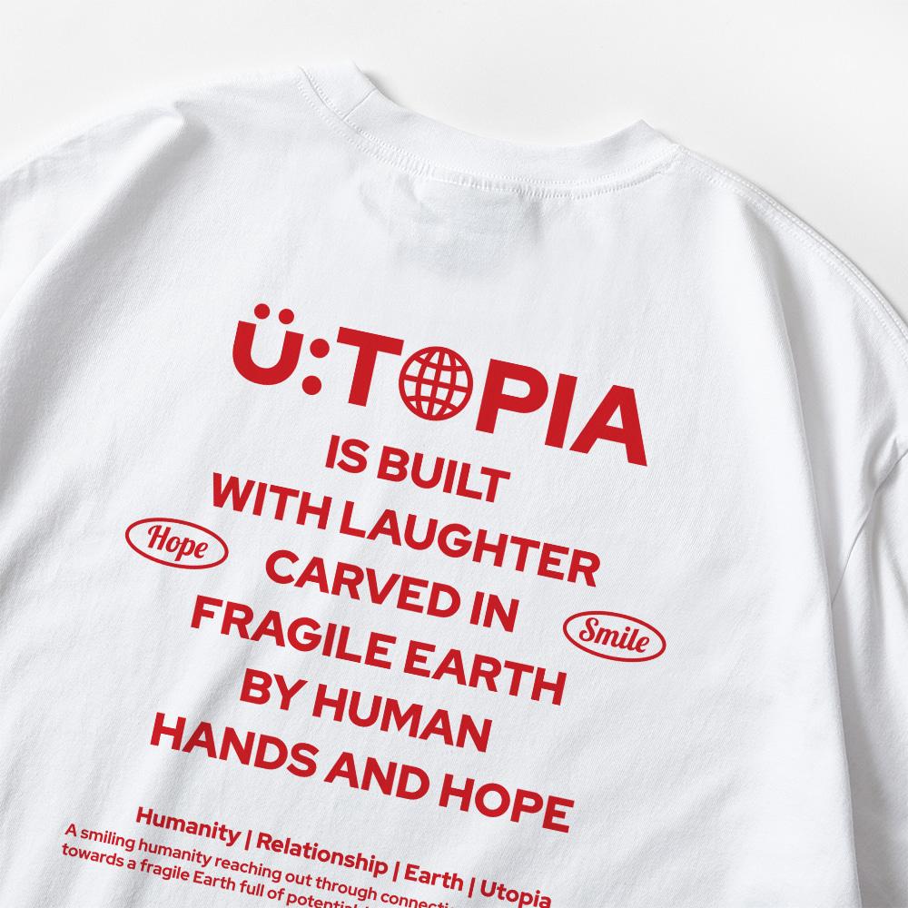 Seupeullaesikodeu White Short Sleeve T-Shirt - Utopia Red