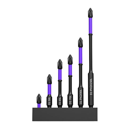 

Набор из 6 ударных бит для шуруповерта, высокая прочность, многоцелевые, шестигранный хвостовик, магнитные крестовые биты для отвертки, сверла, инструменты для деревообработки фиолетовый