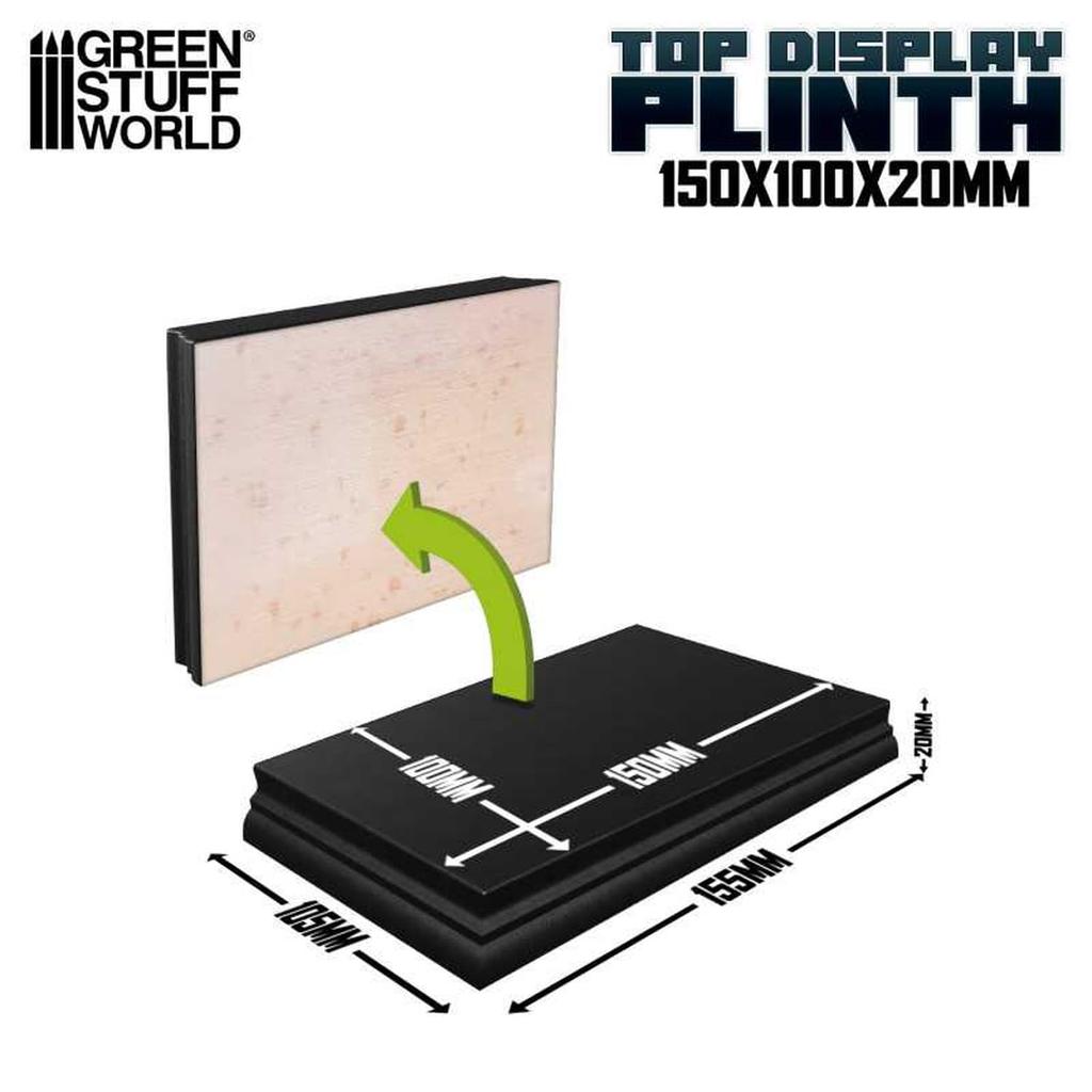 Green Stuff World Rectangular Display Stand, 15cm X 10cm, Black, Hobby Accessory, GSWD-5821