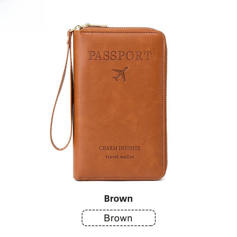 Multi-Function RFID Passport Holder and Travel Wallet with Zipper