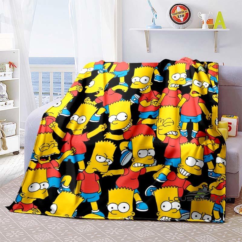 

Kawaii Donut Pattern Blanket, The Simpsons Travel Flannel Blanket, Warm Blanket for Sofa Beds, Holiday Gift. 75x90cm