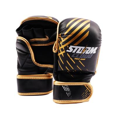 StormCloud Lynx MMA Sparring Gloves Black/Gold 7oz XS