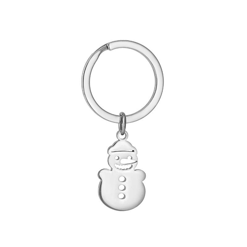 Gold Silver Black White Splicing Cat Stainless Steel Keychain Cute Cartoon Design Fashion Couple Pendant Practical Backpack Decoration