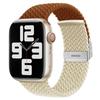 Bracelet de montre tressé en nylon avec boucle et détails de couture, Bracelet de rechange réglable pour Apple Watch 38‑49 mm
