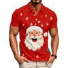 Men's Casual Short Sleeve Shirt with Christmas Print and Loose Fit for Holiday