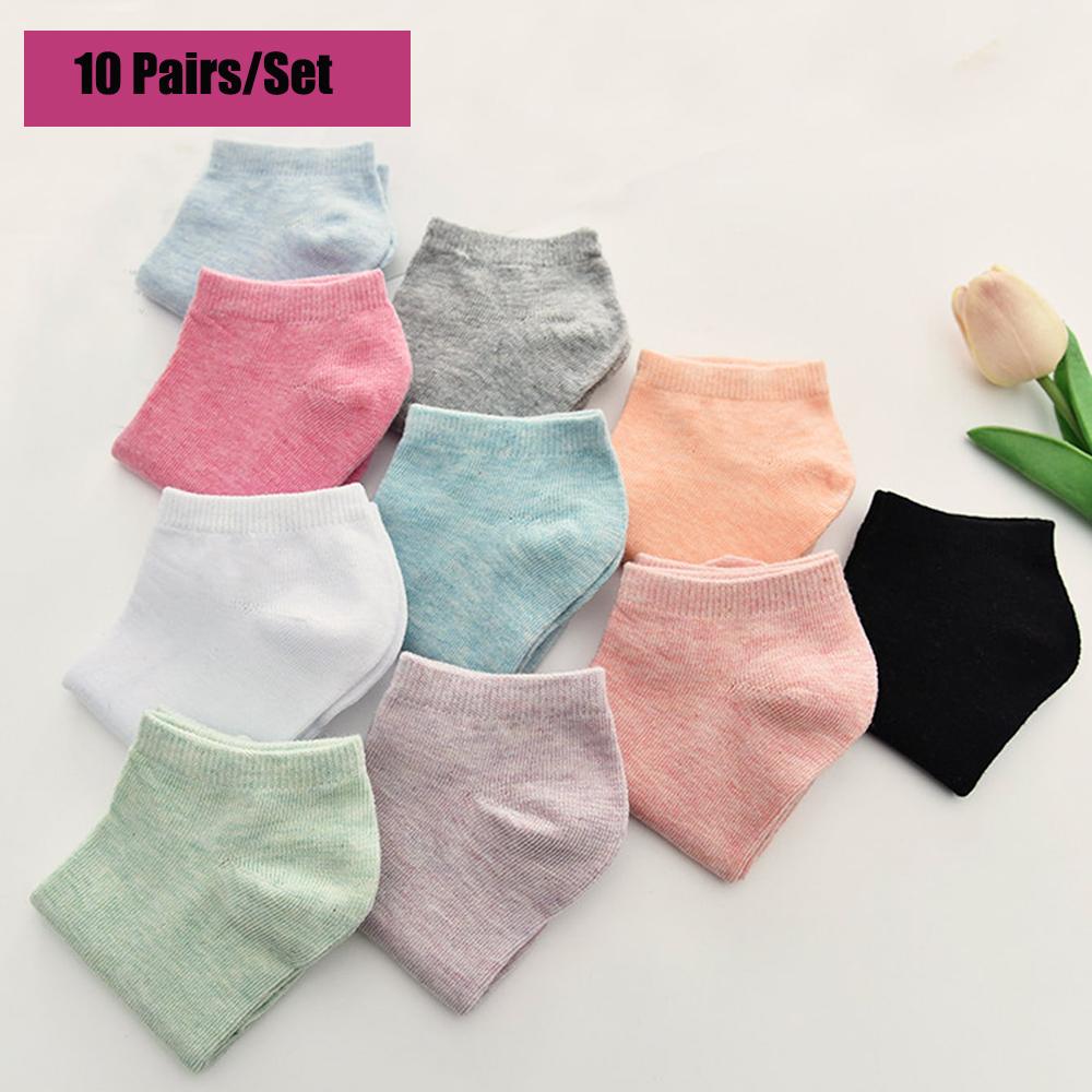 10/20/40 Pairs/Set Women's Candy Colors Cotton Women Short Socks Ankle Breathable Invisible Socks Casual Summer Thin Socks