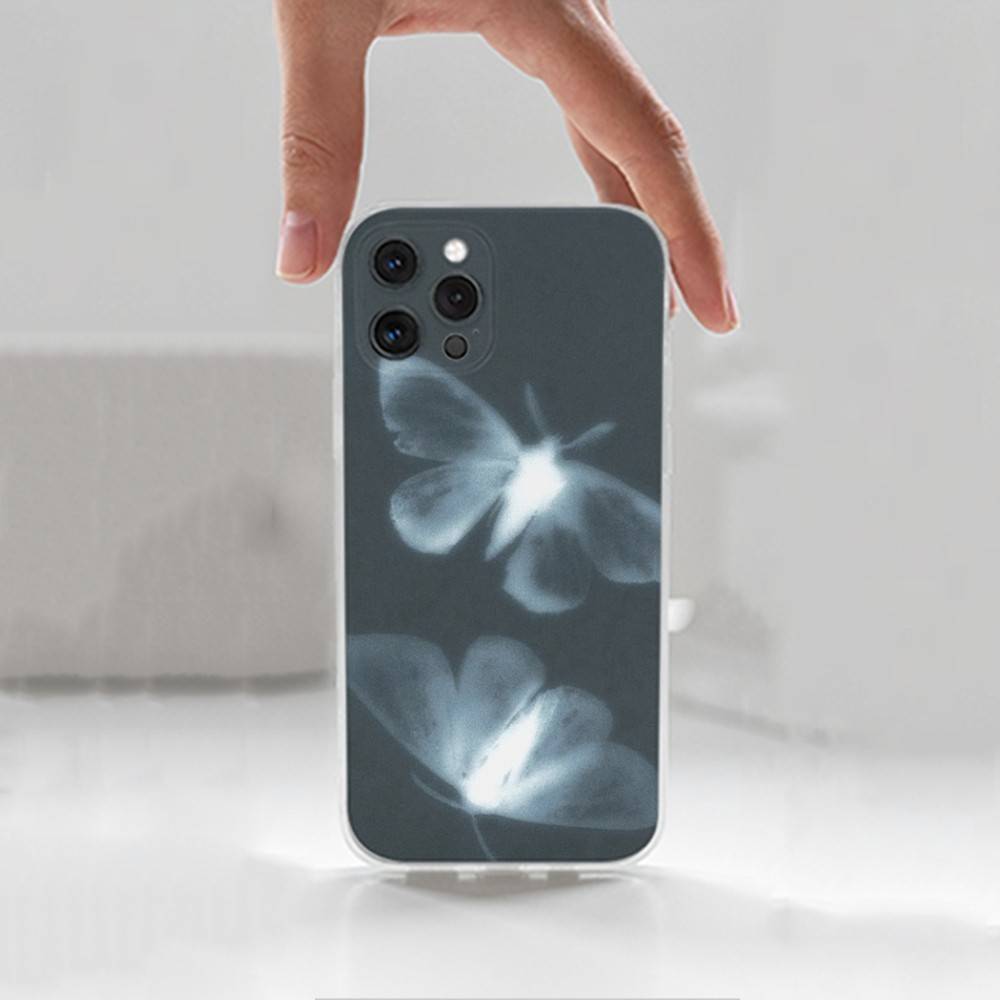 Ins Retro Butterfly Phone Case For iPhone,14,13,12,15,Pro,Max,Plus,11,17,16,X,XS,XR,SE,Mini Transparent Soft Cover