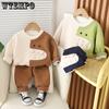 Boys' Set Autumn Baby Children's Clothes Korean Round Neck Casual Style Cute Boys and Girls Spring and Autumn Two Piece Set