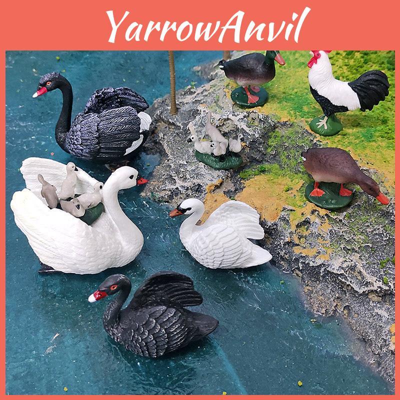 Figures Animal Realistic Model With Ducks Rooster Swans For Decorative Display