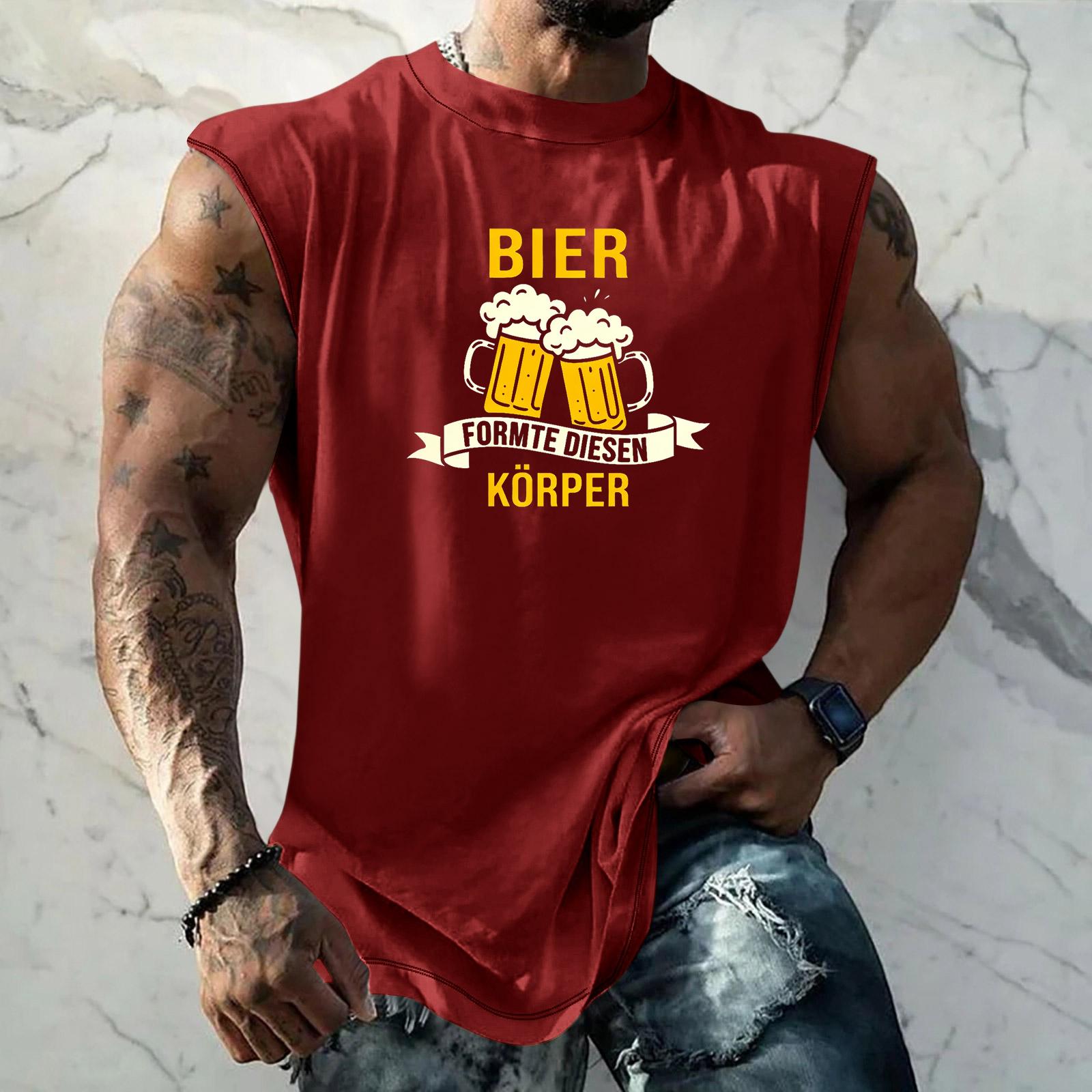 

Men Sleeveless Tank Top Loose Fit Texture Pattern Printed Casual Sport Streetwear Vacation Daily Wear Summer Vest XXXXL