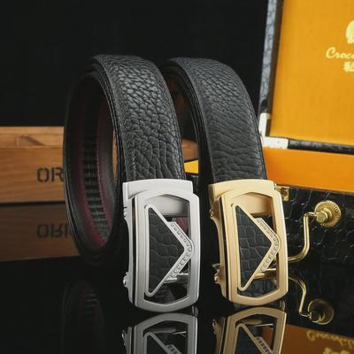 Luxurious Men's Automatic Buckle Belt - Wild Cowhide Pattern, Top Layer Casual & Business, 3.8cm.