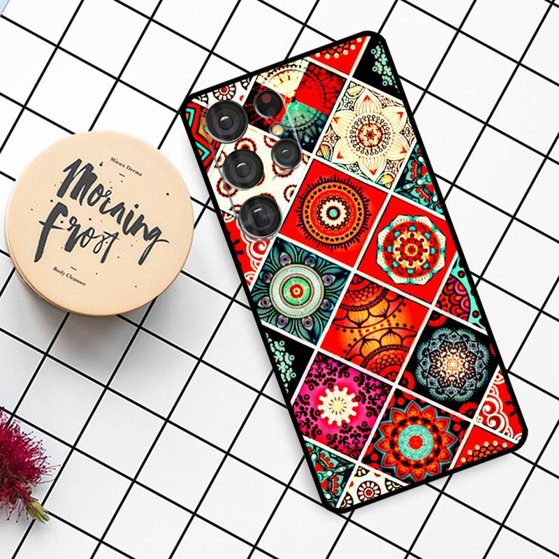 Moroccan Mosai Tile Pattern Case For Samsung Galaxy S23 S21 Ultra S22 S20 FE S8 S9 S10 Note 10 Plus Note 20 Ultra Cover