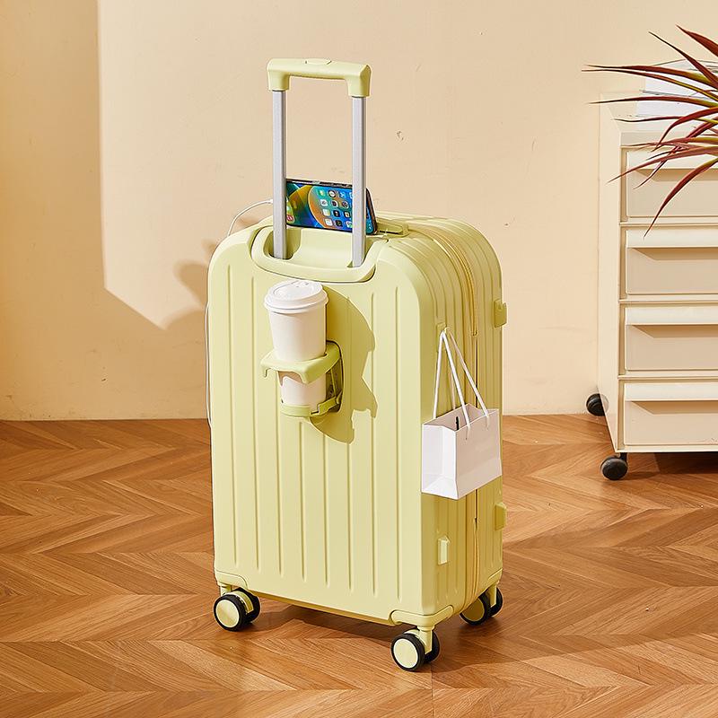 Women’s Durable Leather Trolley Suitcase: New Model, Mother-Child Carry-On with Lock