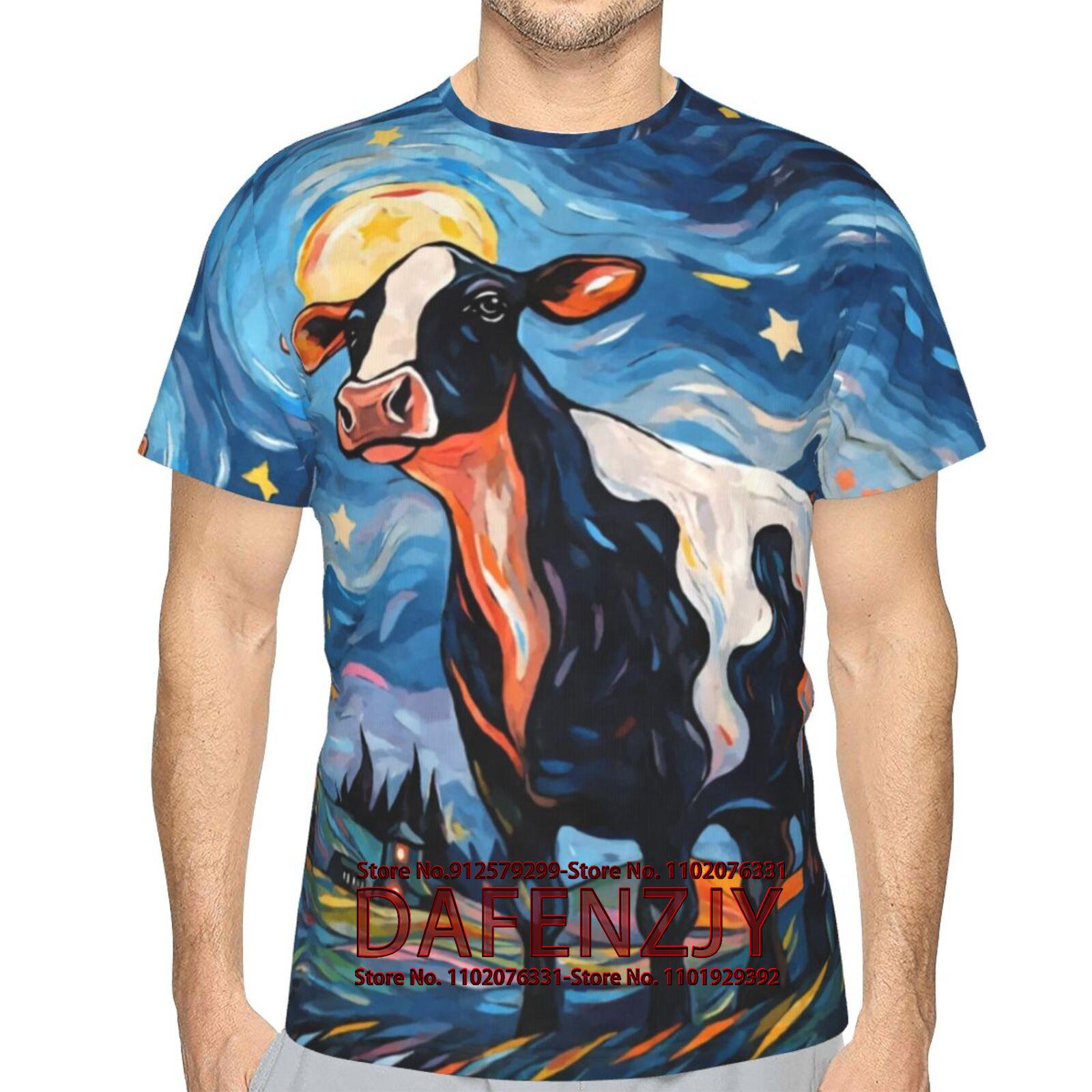 

Баскетбольные футболки для мужчин и женщин Футболки с 3D-принтом в виде коровы Футболки с коротким рукавом и графическим принтом S синий