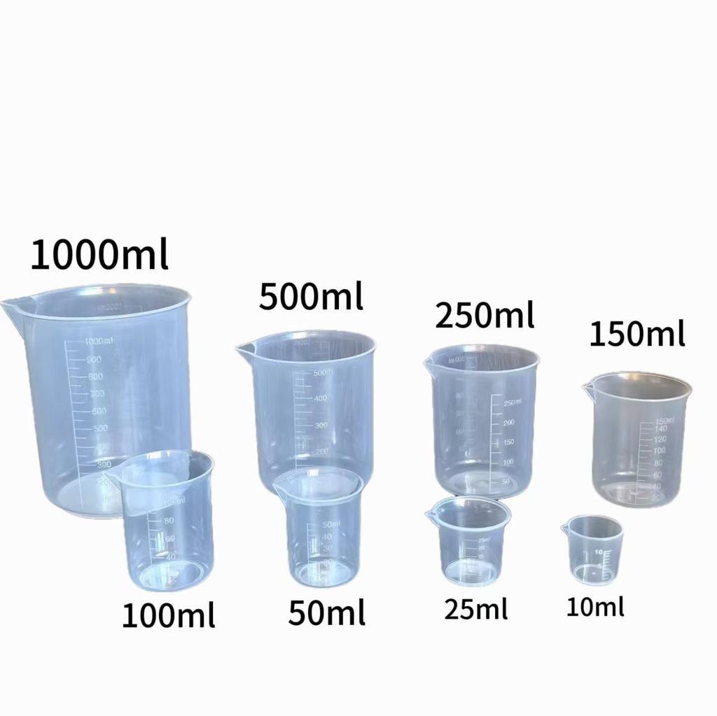 Transparent PP Laboratory Beaker with Handle, Acid & Alkali Resistant, Graduated Measuring Cup & Cylinder