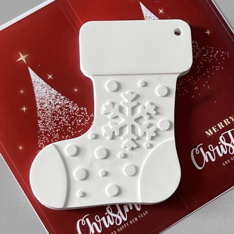 Food Safe Silicone Christmas Stocking Molds Easy Release Design Handmade Holiday Decorations Crafting Supplies