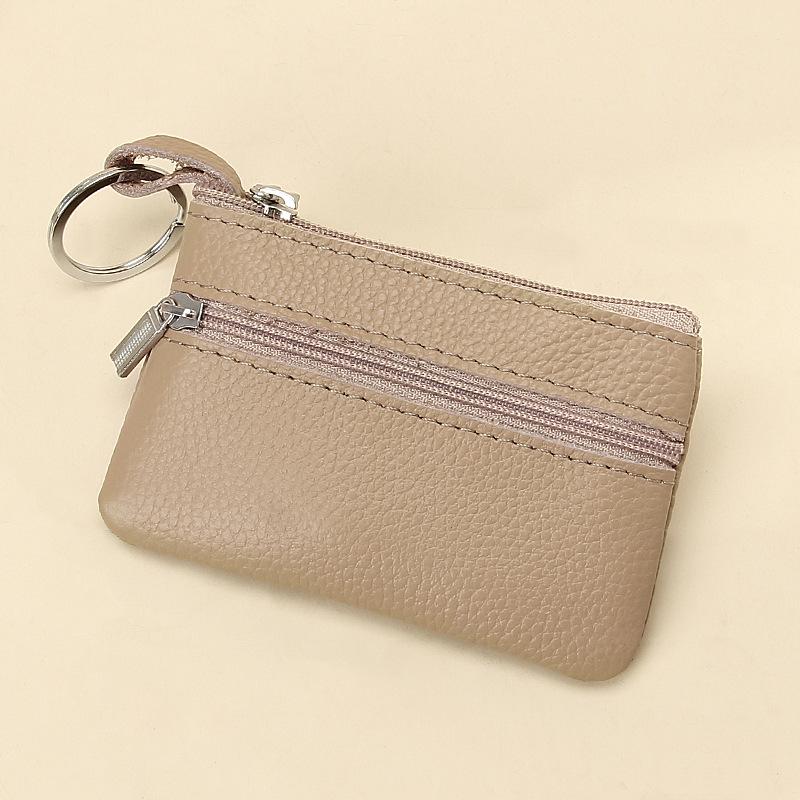 

Жіночий ультратонкий гаманець для монет з коров ячої шкіри вищого ґатунку - Натуральна шкіра, Однотонний, Міні на блискавці