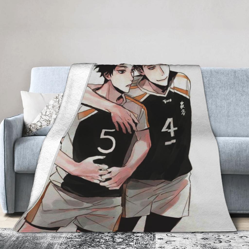 Haikyuu Bokuaka Blankets Fleece Decoration Karasuno Volleyball Kageyama Super Soft Throw Blanket for Home Outdoor Bedding Throws