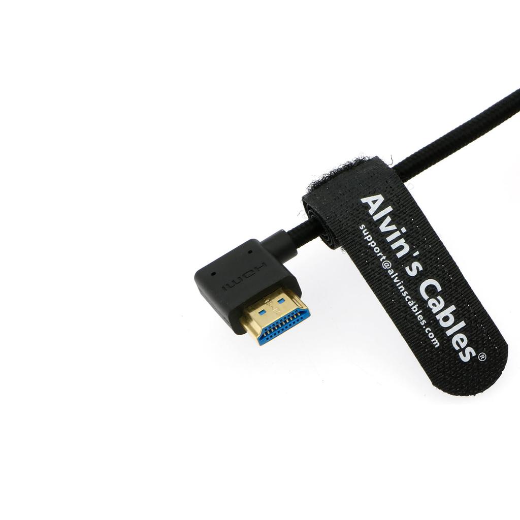 Kabel Ultra HD 8K HDMI Geflochtenes und gewickeltes Kabel für HDMI Atomos Ninja Portkeys Feelworld Canon Z CAM Sony und A7S3 Gerade zu Links abgewinkelt Alvin's 2.1