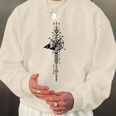Retro Gewaschen & Weicher Griff, Herren Rundhals-Sweatshirt, Ideal für lässige Kaffeeverabredungen & Wochenenden
