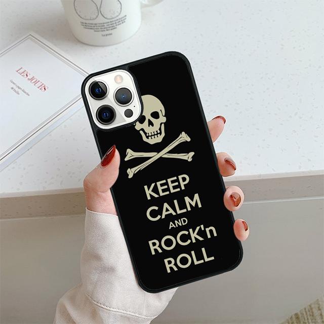 

Rock Roll Skull Phone Case For iPhone 17 Air 13 12 14 15 16 Cover For Apple 14 15 16 Pro Max 6S Plus Coque iPhone 15pro