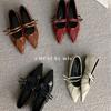 2025 Autumn New Pointed One-word Belt Buckle Soft Sole Foot Cover Versatile Doudou Ballet Women's Single Shoes