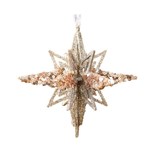 Glitter Sequins Christmas Ornament Champagne Ballerina Dancer/Snowflake/Butterfly Hanging Decoration for Xmas