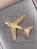 High end personalized diamond studded airplane brooch alloy jewelry exquisite brooch suit accessories wholesale